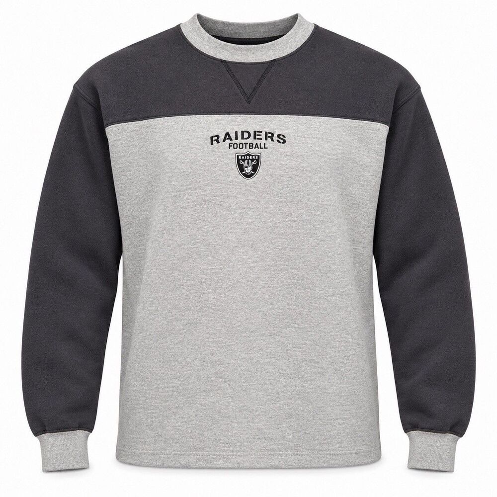 Y2K Oakland Raiders CSA Crewneck Sweatshirt XL Gray Charcoal Embroidered Vintage
